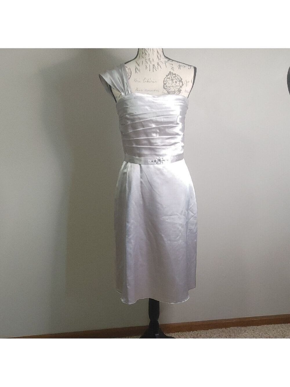 Jasmine Oyster Ruched One Shoulder Sheath Dress 6